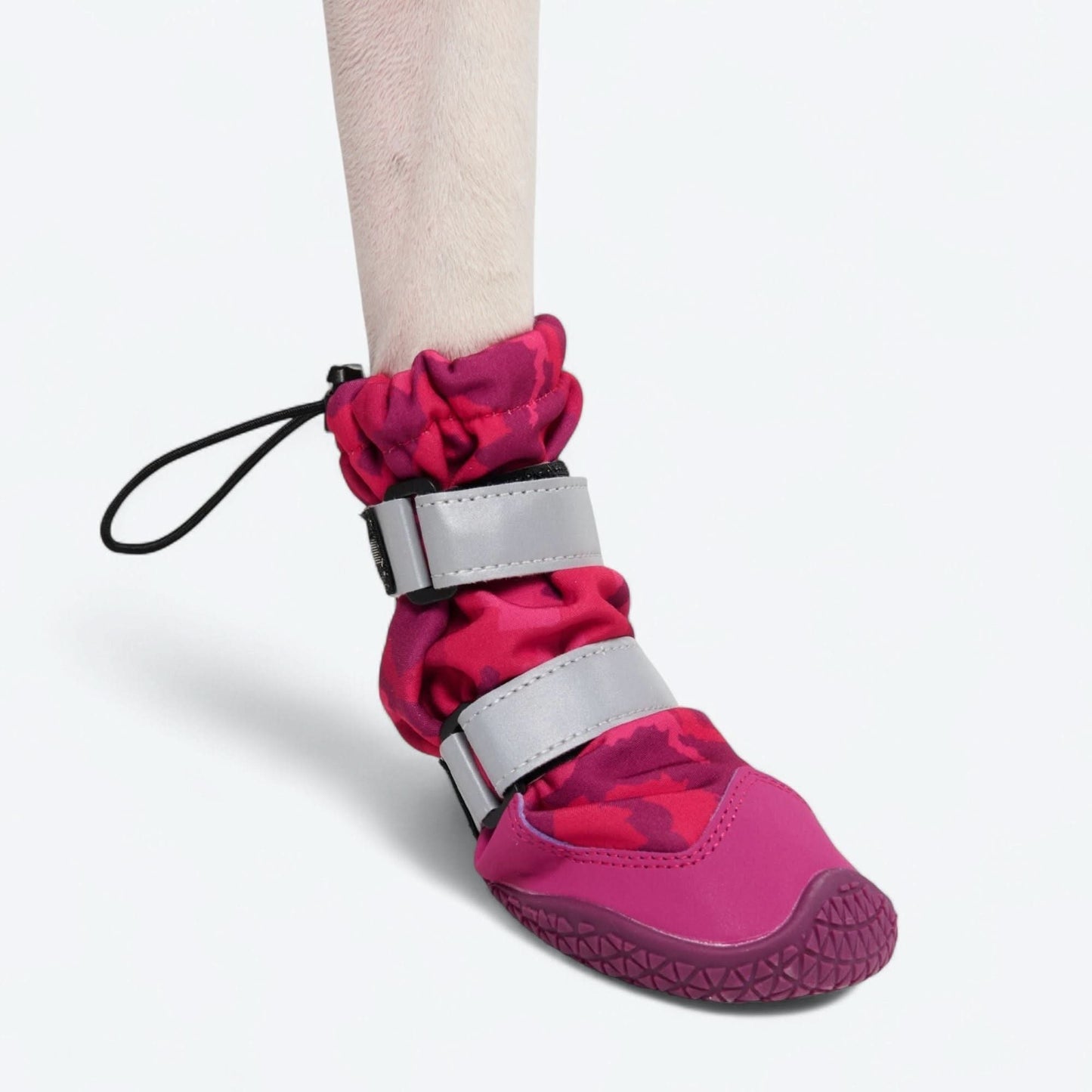 Dog Rainboots, Waterproof Dog Shoes - Fuchsia Camo
