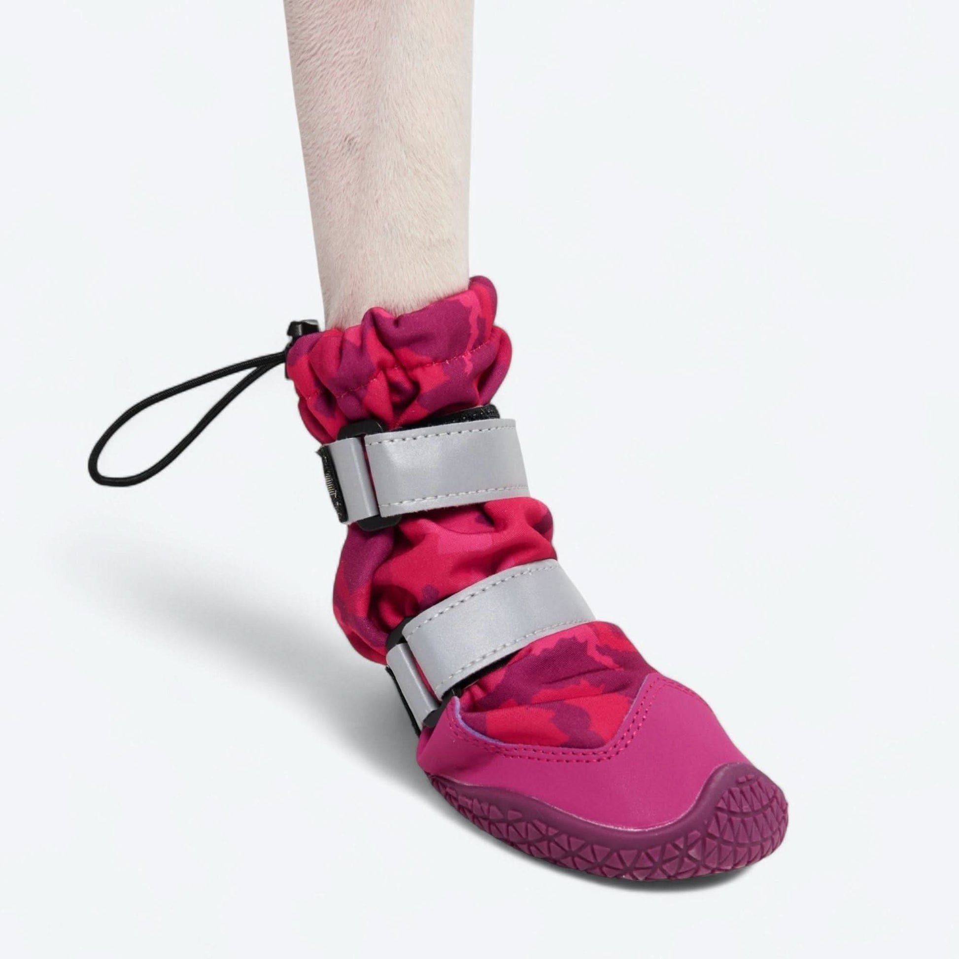 Dog Rainboots, Waterproof Dog Shoes - Fuchsia Camo