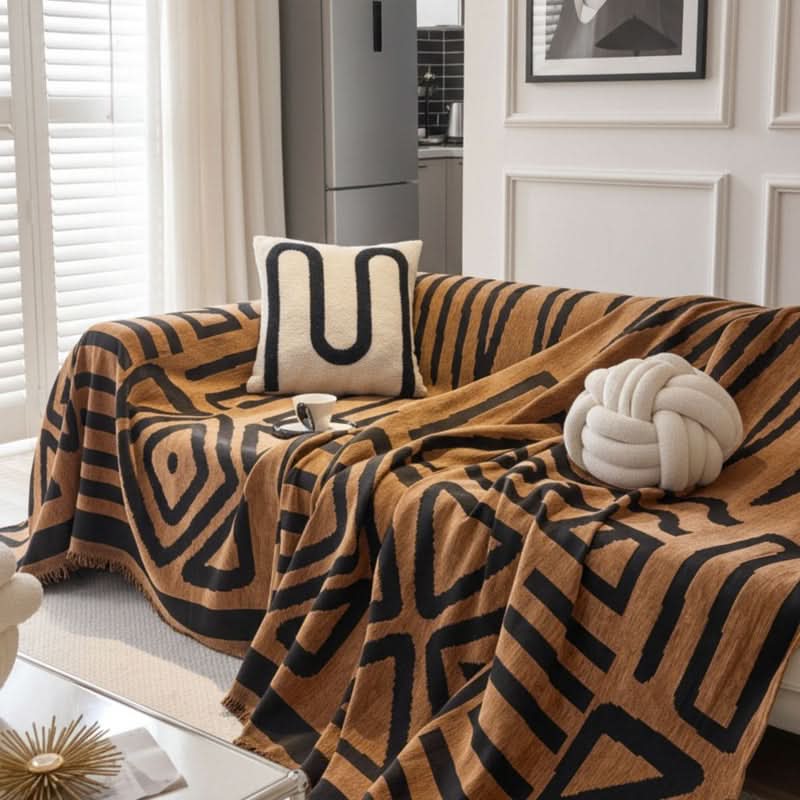 Boho Brown Couch Cover