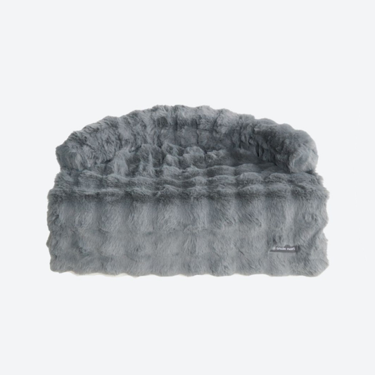 Calming Fluffy Couch Cover Dog Bed - Grey