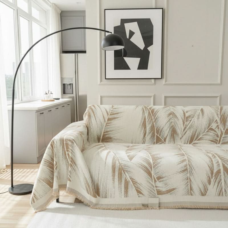 Leaves Beige Couch Cover