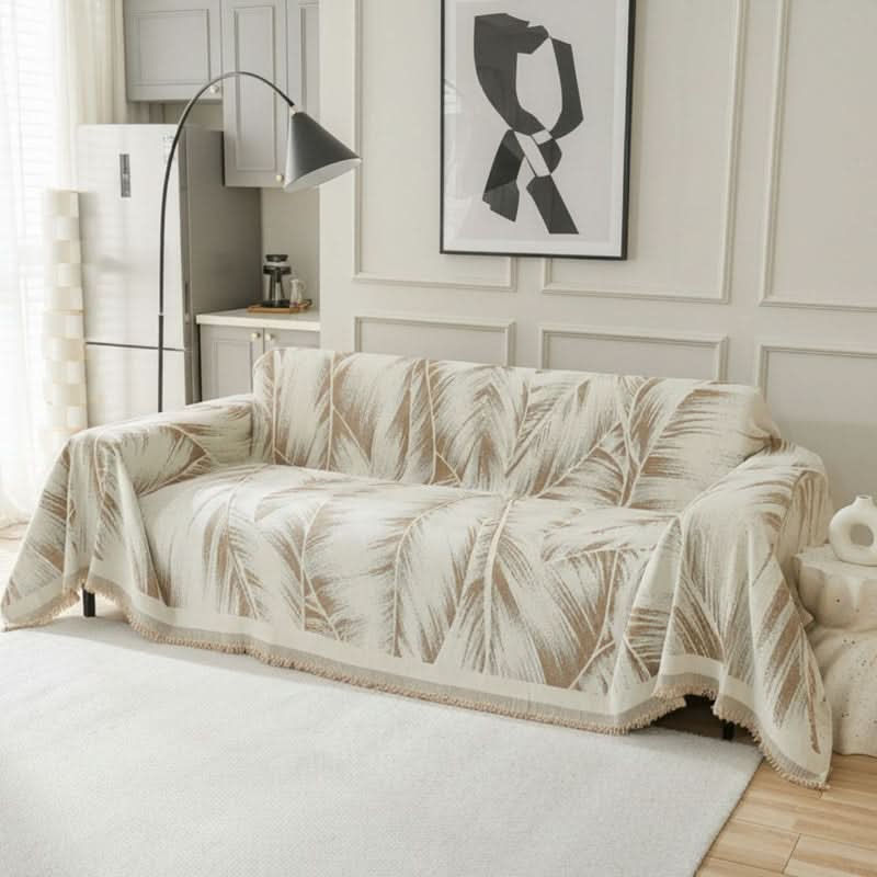 Leaves Beige Couch Cover