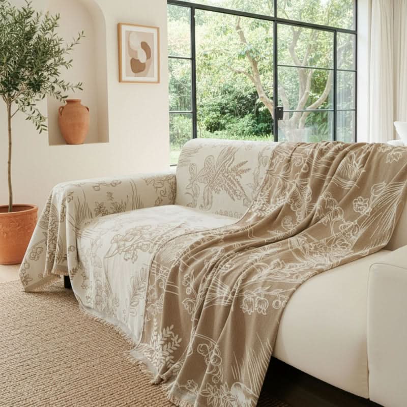 Lily Valley Beige Couch Cover
