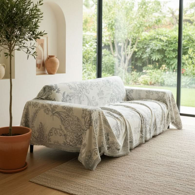 Lily Valley Grey Couch Cover