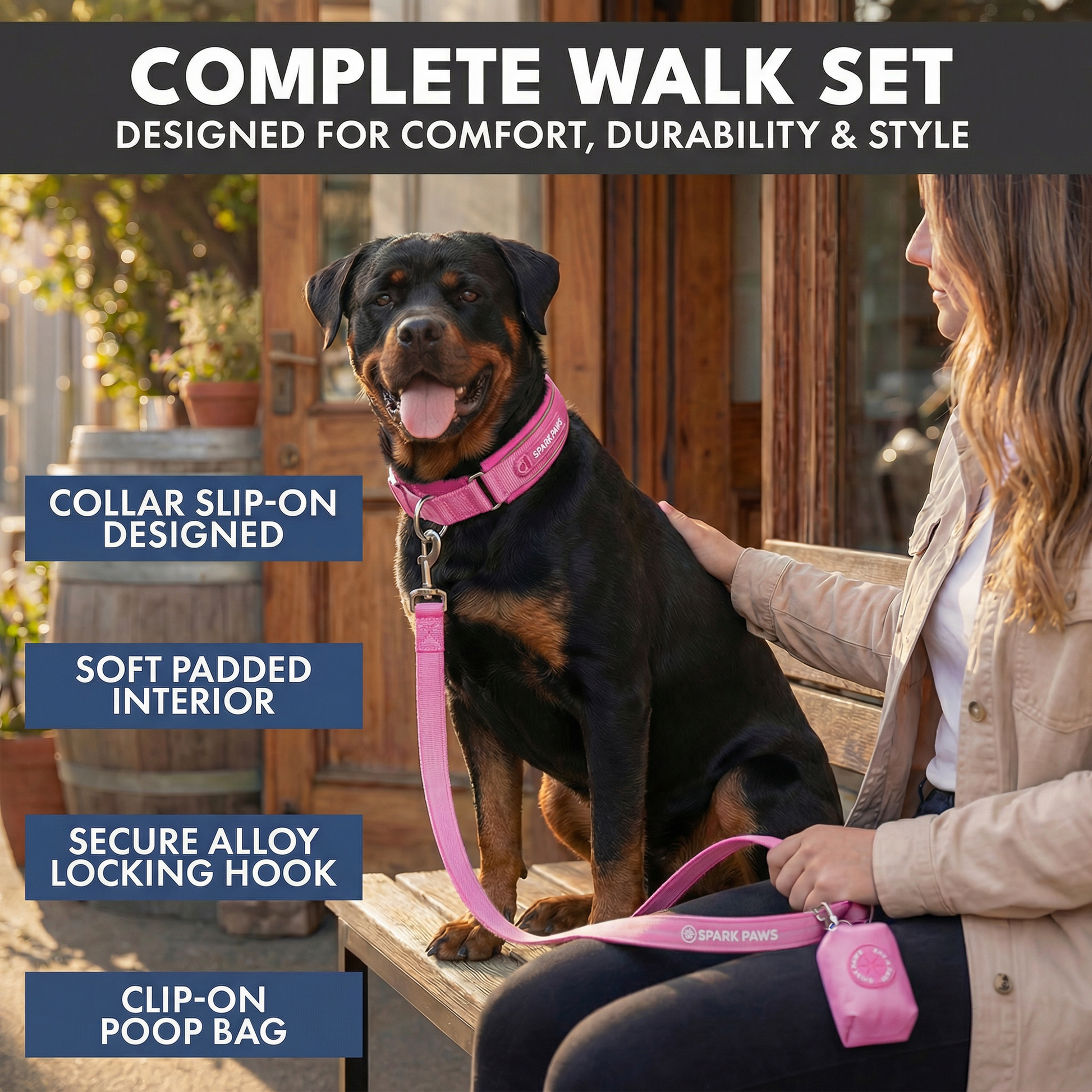Pink Martingale Collar||size:A,B,C,D,E