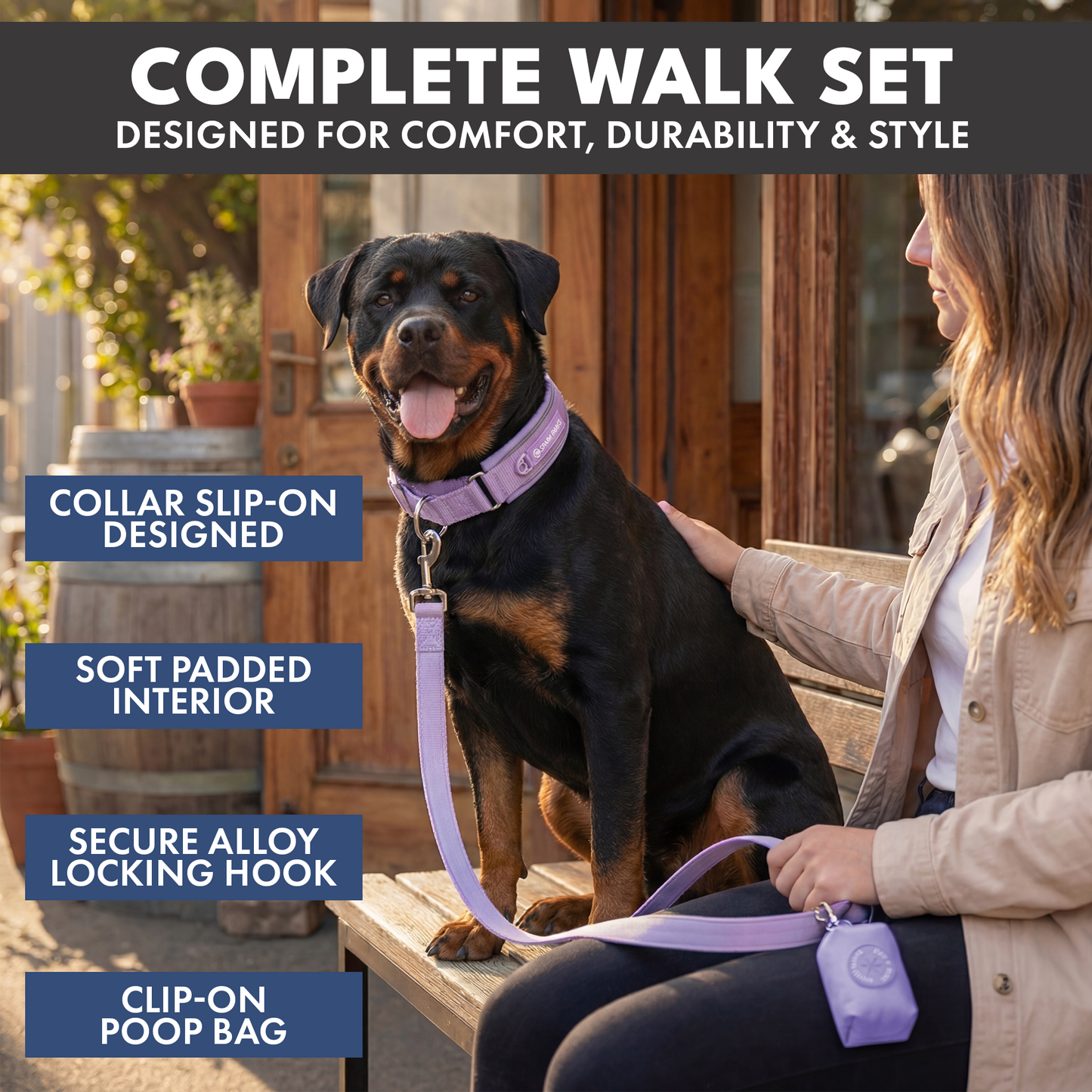 Lilac Martingale Collar||size:A,B,C,D,E