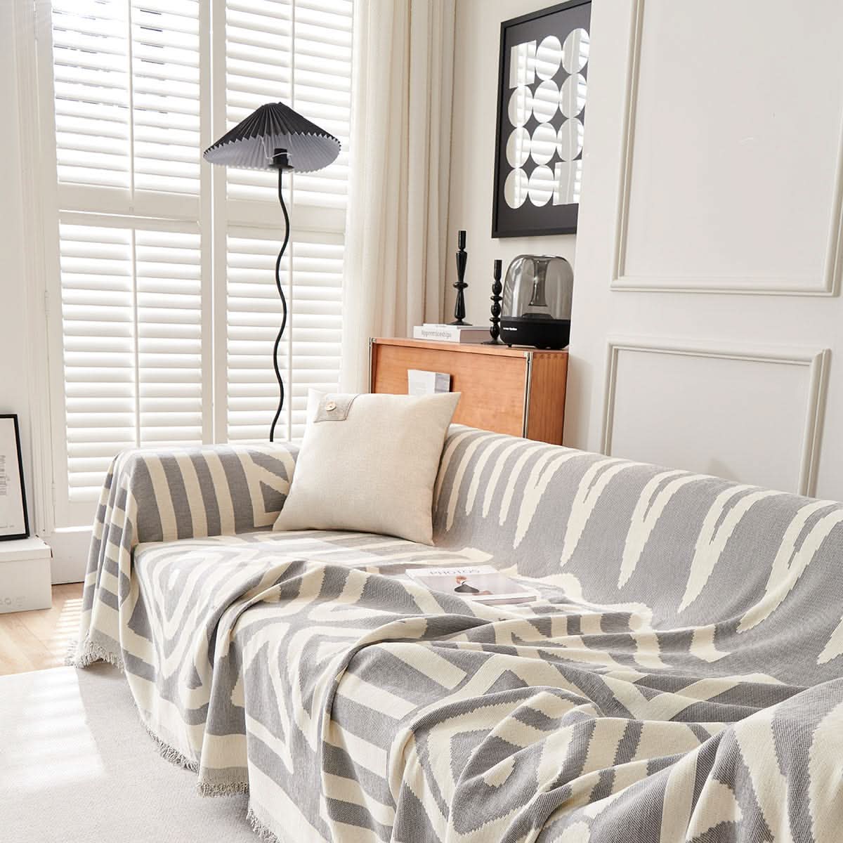 Boho Grey Couch Cover